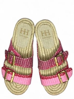 Haute Hippie Cream Woven Slide Sandals